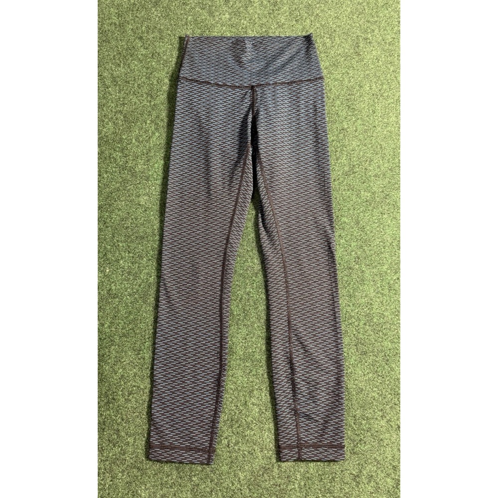 Lululemon Size 4 High Times Pant‎ Score Jacquard Black Indian Ocean 7/8 Legging
